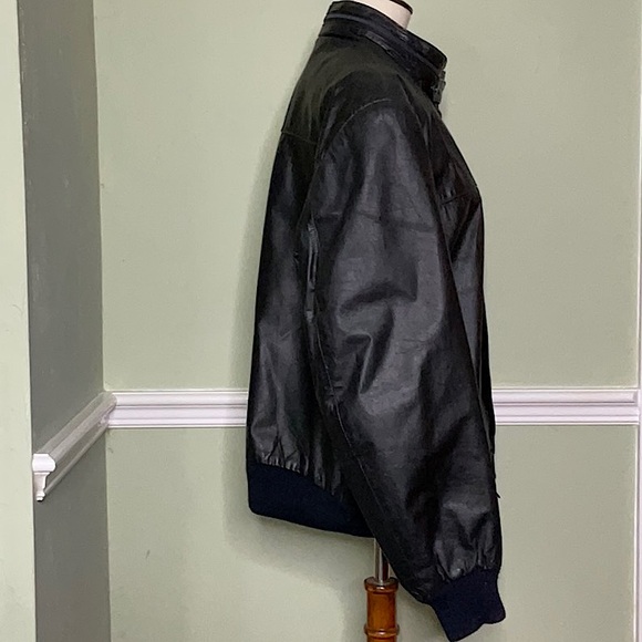 Saddlery Cooper Collection Men’s Black Leather Coat With Zip Out Rainhood 46 - Picture 4 of 10
